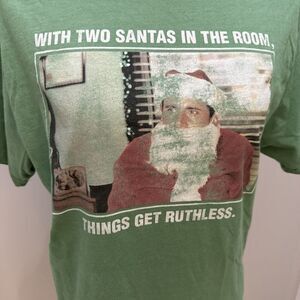The Office Men's Two Santas Athletic Fit Christmas Graphic T-Shirt Medium #5116